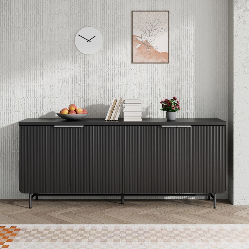 4 Door Sideboard 173cm - Black Ash