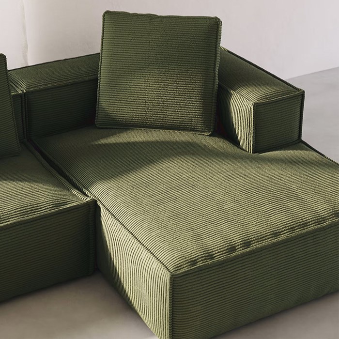 Corduroy Tofu Block Compressed Sofa