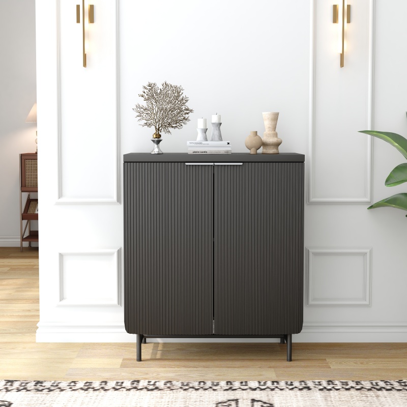 2 Door Sideboard 77cm - Black Ash