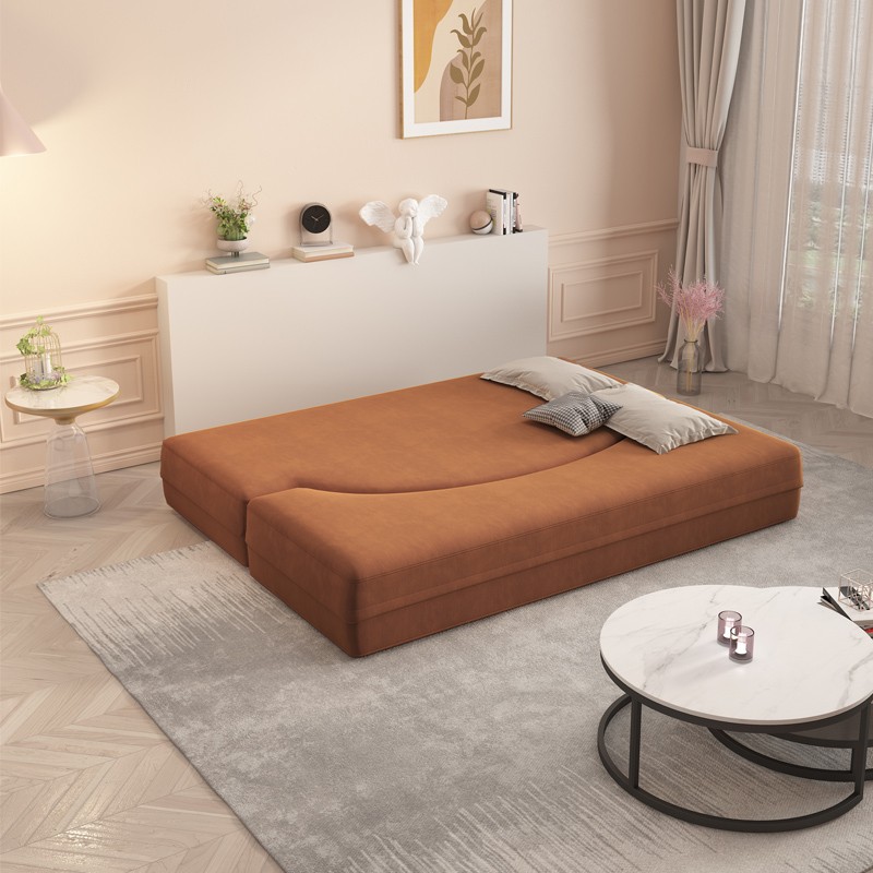 multi-functional sofa bed in orange