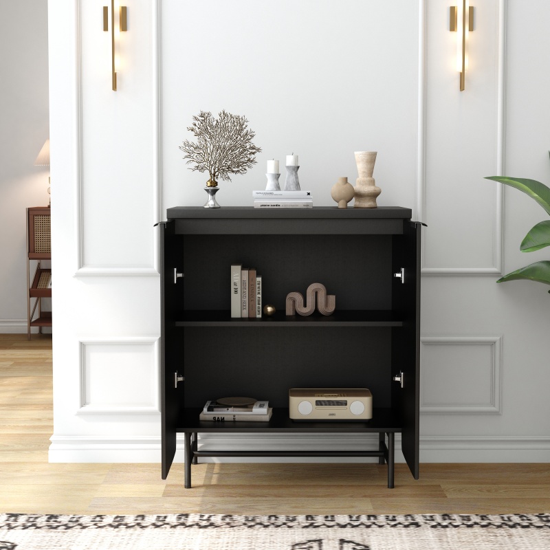 2 Door Sideboard 77cm - Black Ash