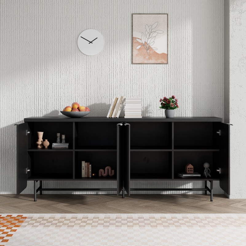 4 Door Sideboard 173cm - Black Ash