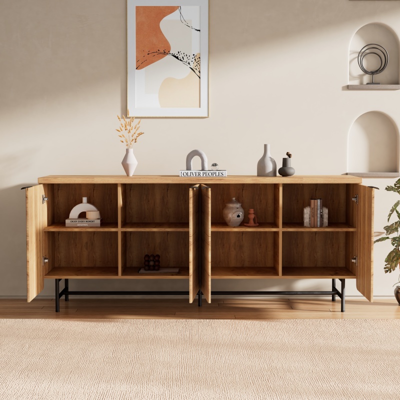 4 Door Sideboard 173cm - Natural Oak