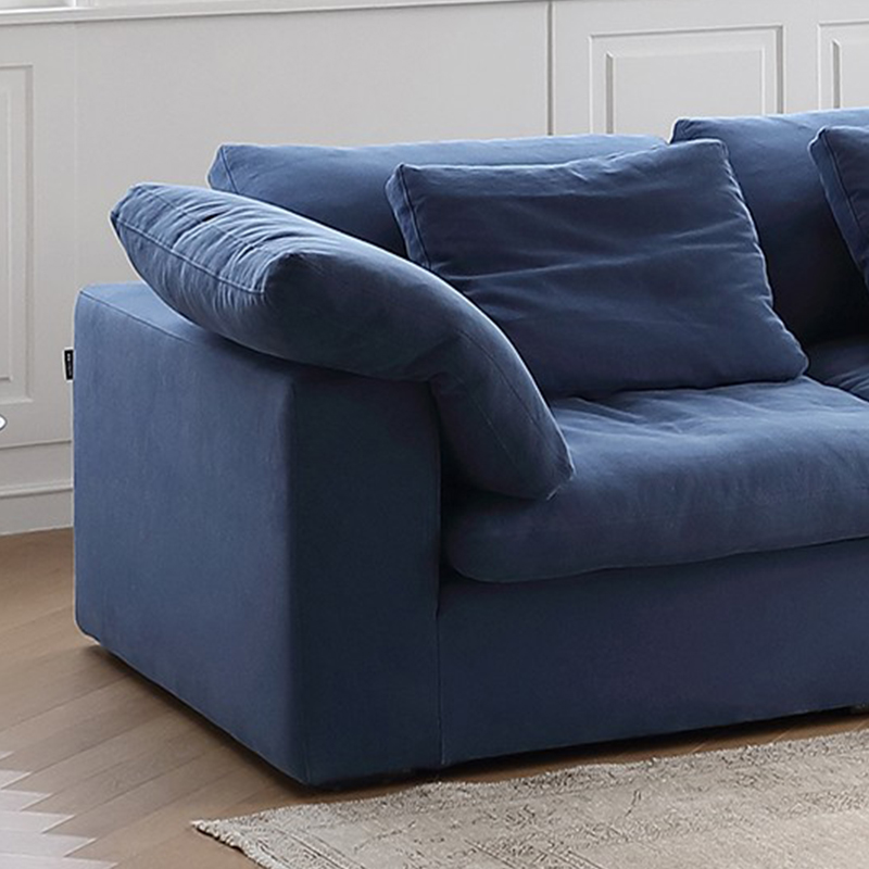 Cloud Fabric Sofa in White / Blue