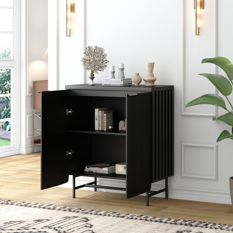 2 Door Sideboard 77cm - Black Ash