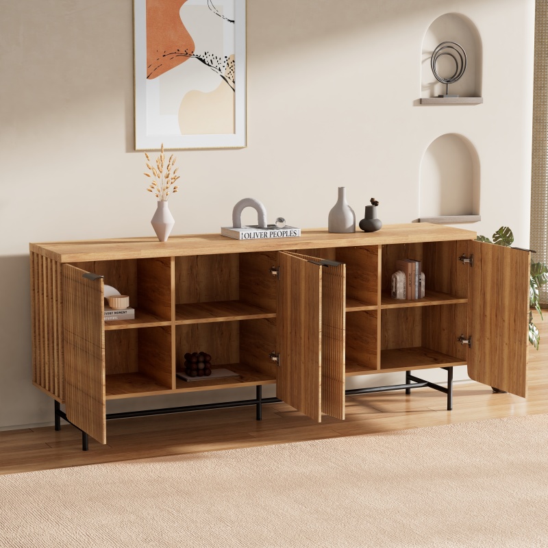 4 Door Sideboard 173cm - Natural Oak