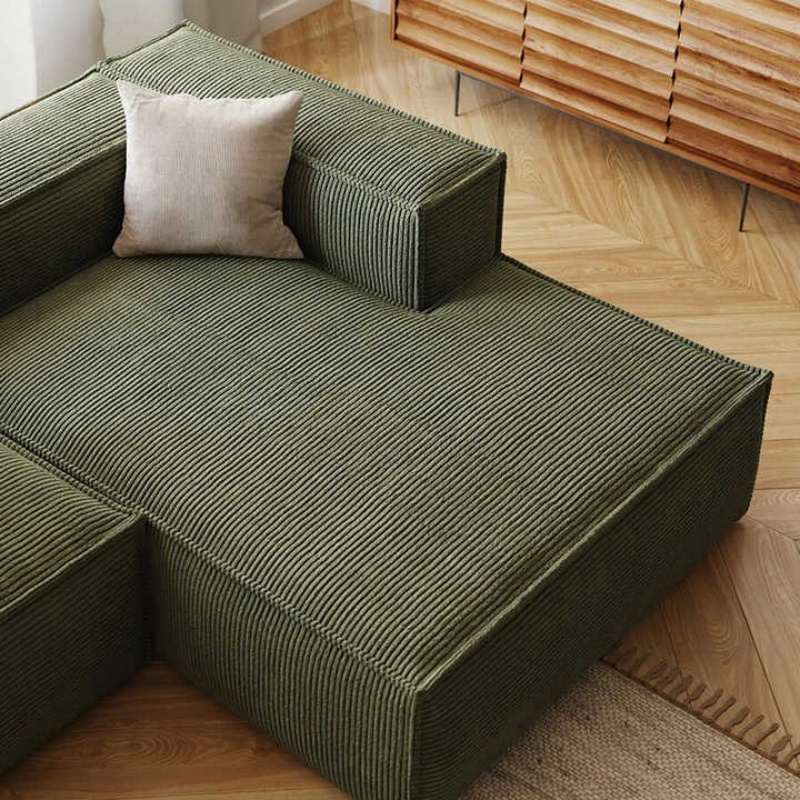 Corduroy Tofu Block Compressed Sofa