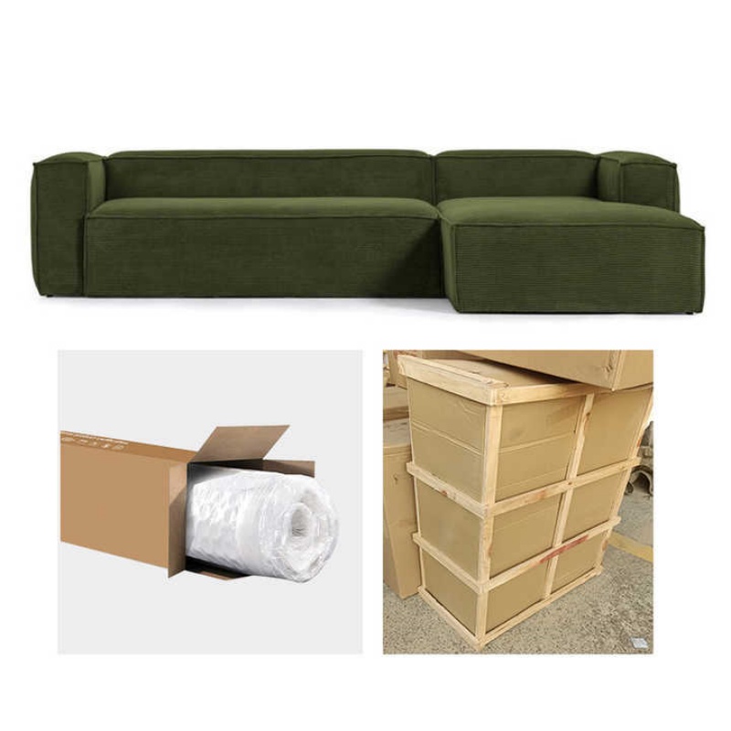 Corduroy Tofu Block Compressed Sofa