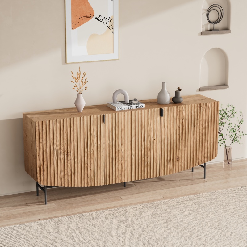 2 4 Door Sideboard 90cm/148cm - Natural Oak