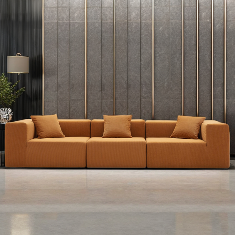 Compressed Sofa in Ginger Yellow / Light Gray