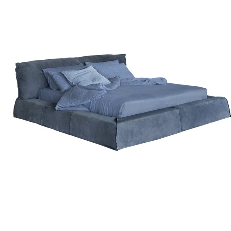 2.2-meter Up-Holstered Bed in Blue