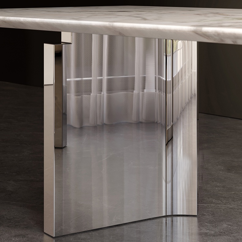 Milan White Jade Marble Top Dining Table 160cm/180cm