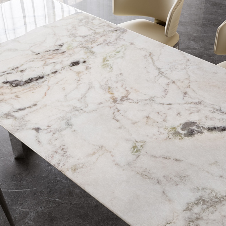 Milan White Jade Marble Top Dining Table 160cm/180cm