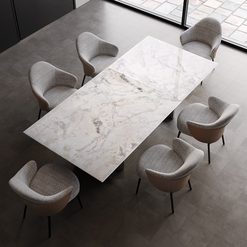 Milan White Jade Marble Top Dining Table 160cm/180cm