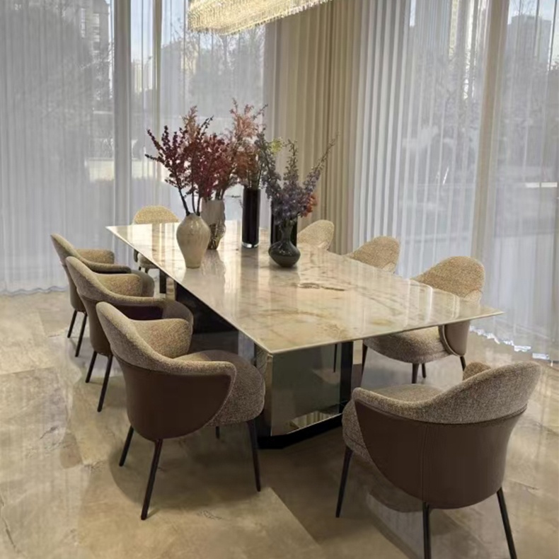 Milan White Jade Marble Top Dining Table 160cm/180cm