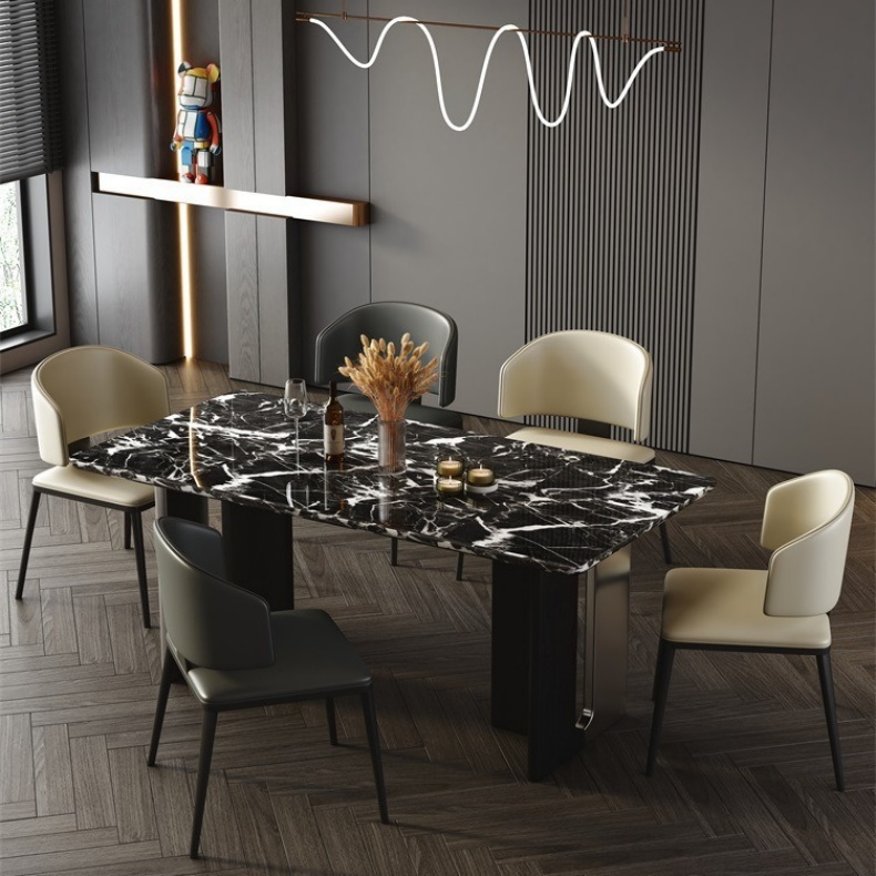 Bulgari Black Marble Top Dining Table 160cm/180cm