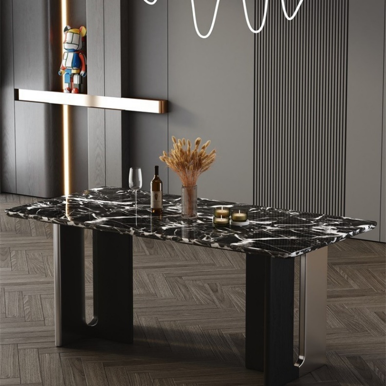 Bulgari Black Marble Top Dining Table 160cm/180cm